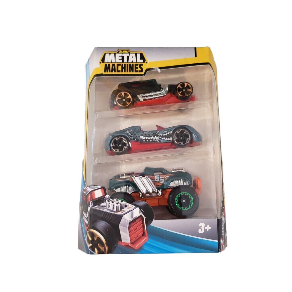 Zuru Metal Machines 3 pack Zing Nitro Rider Bone Crusher Die-Cast Cars New